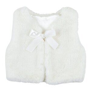 Stephan Baby : Baby Girl White Fur Vest Size 6-18 Month New